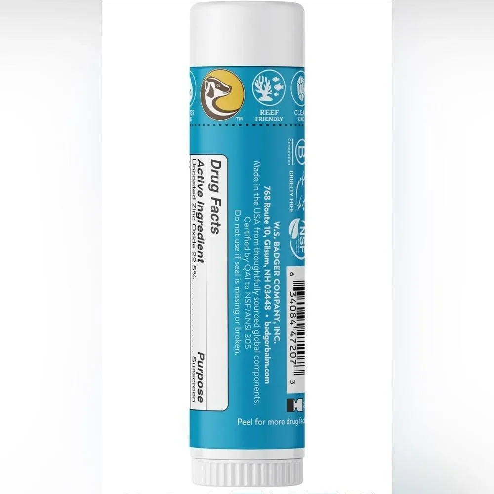 2PK Badger Mineral Sunscreen Face Stick SPF 35 Unscented Zinc Oxide